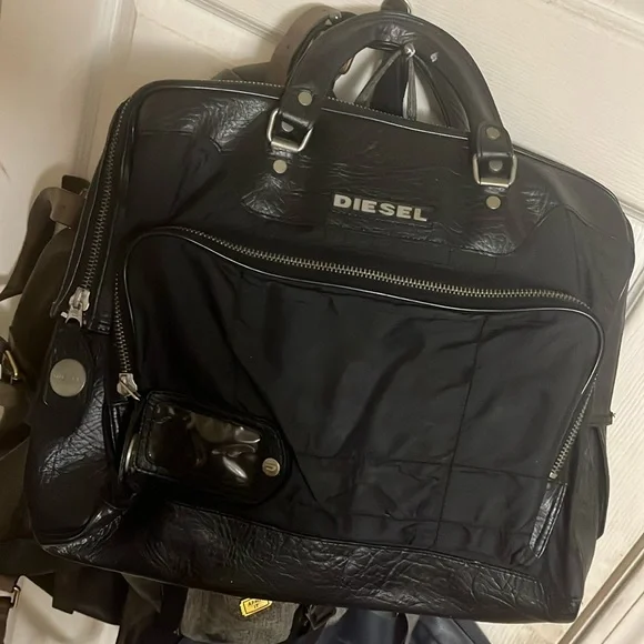 Diesel | Bags | Diesel Y2k Messenger Black Leather Briefcase Mens